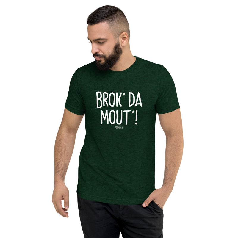 "BROK' DA MOUT'!" Men’s Pidginmoji Dark Short Sleeve T-shirt