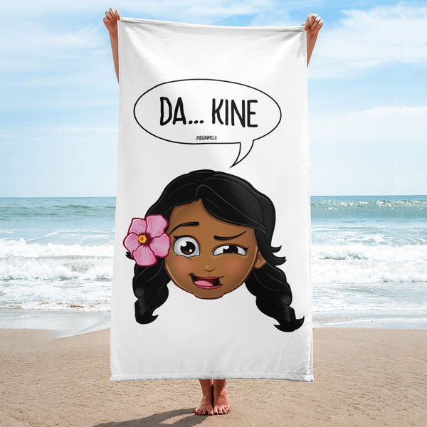 "DA... KINE" Original PIDGINMOJI Characters Beach Towel