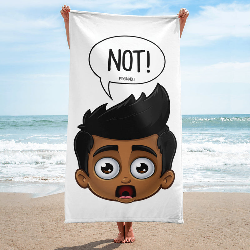 "NOT!" Original PIDGINMOJI Characters Beach Towel