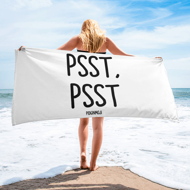 "PSST, PSST" PIDGINMOJI Beach Towel