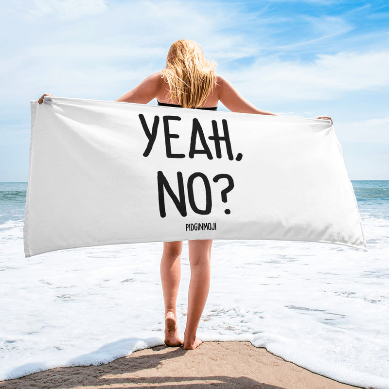 "YEAH, NO?" PIDGINMOJI Beach Towel