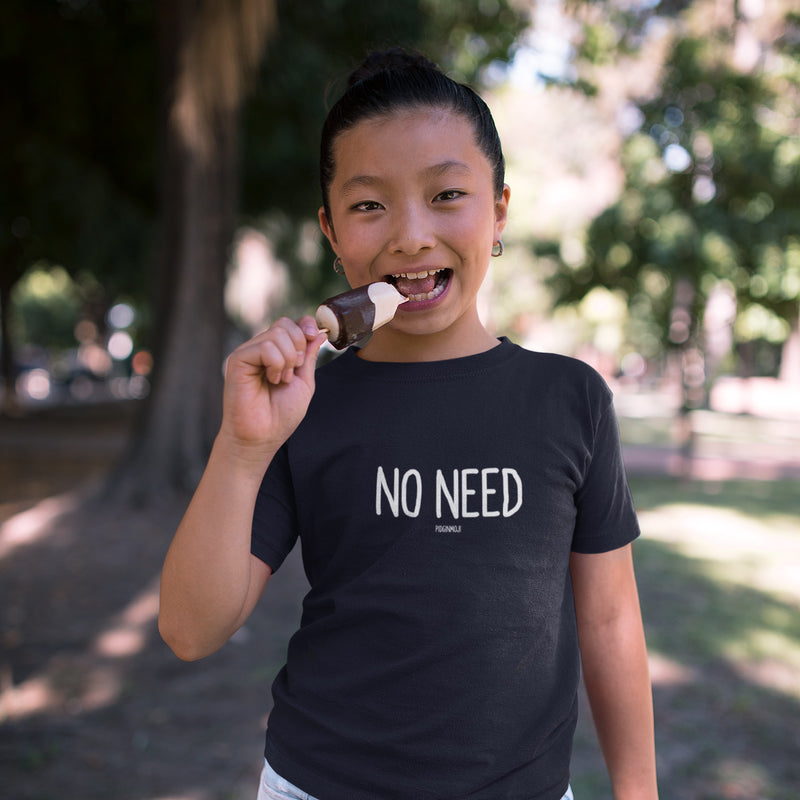 "NO NEED" Youth Pidginmoji Dark Short Sleeve T-shirt
