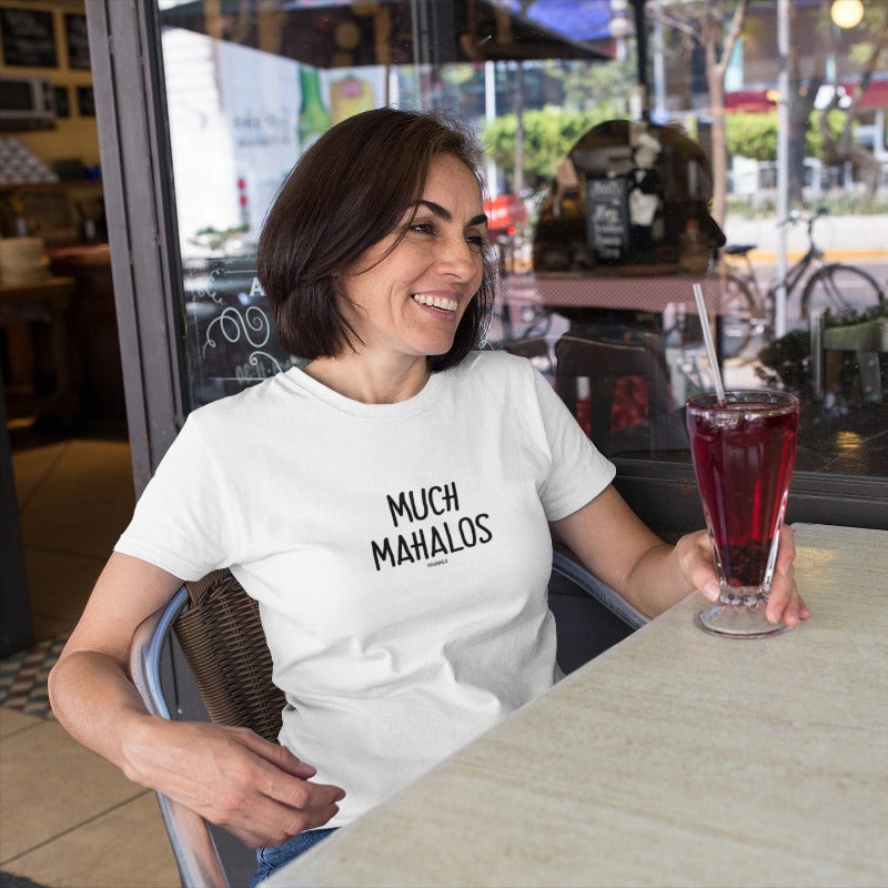 "MUCH MAHALOS" Women’s Pidginmoji Light Short Sleeve T-shirt