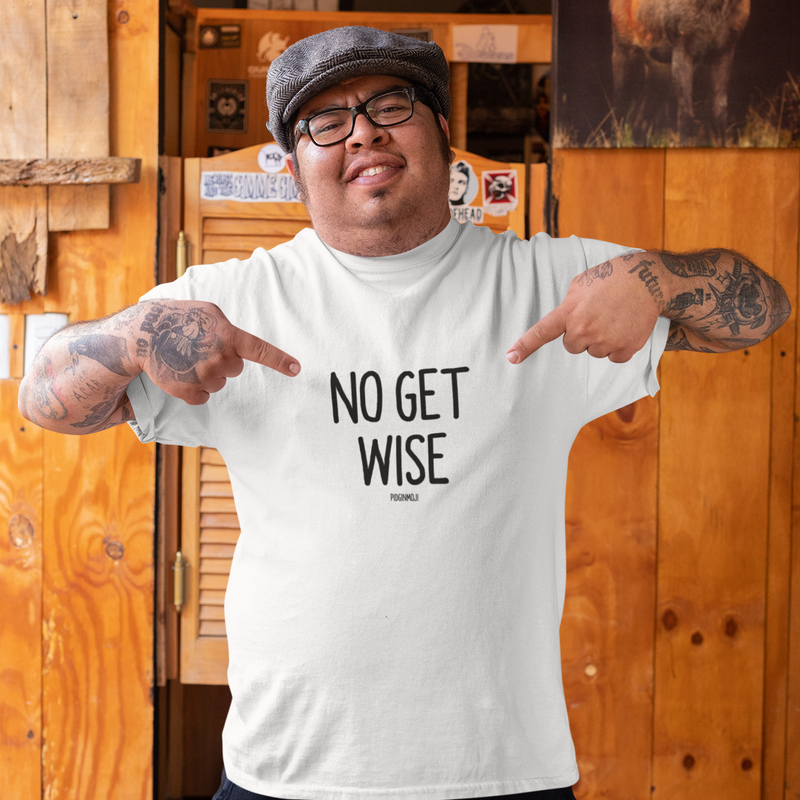"NO GET WISE" Men’s Pidginmoji Light Short Sleeve T-shirt