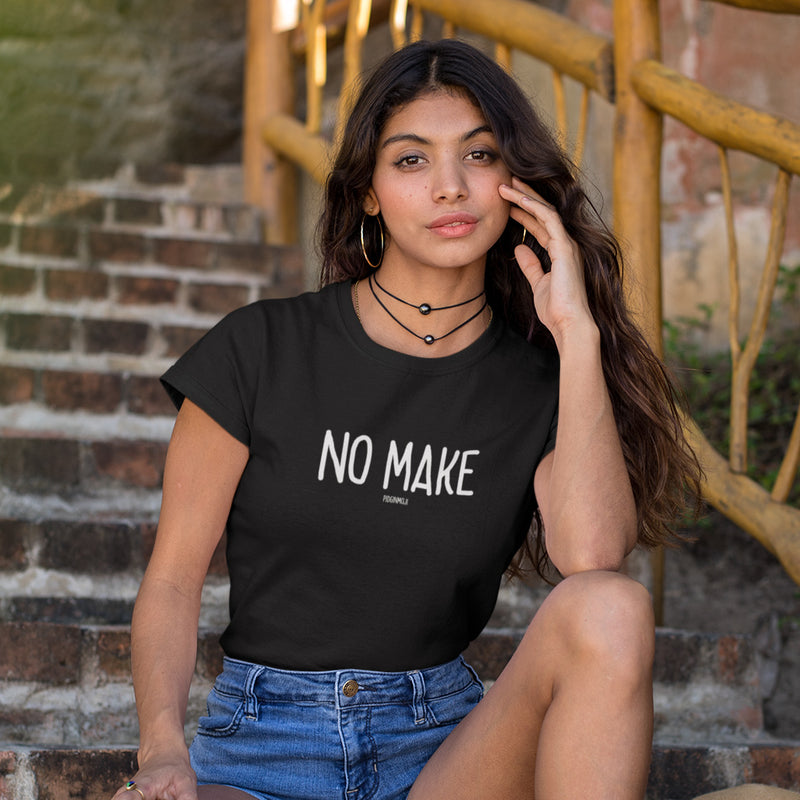 "NO MAKE" Women’s Pidginmoji Dark Short Sleeve T-shirt