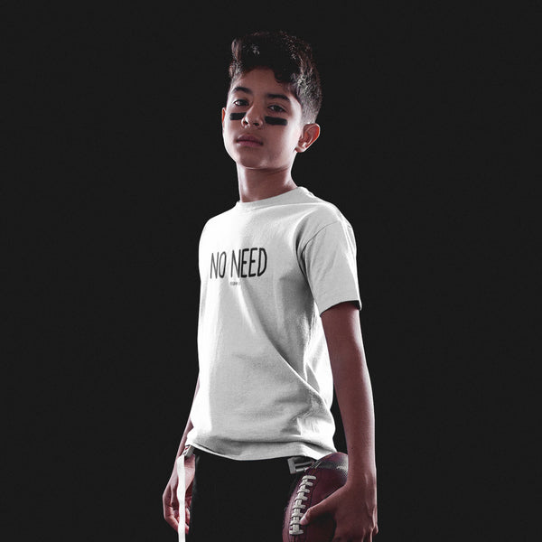 "NO NEED" Youth Pidginmoji Light Short Sleeve T-shirt