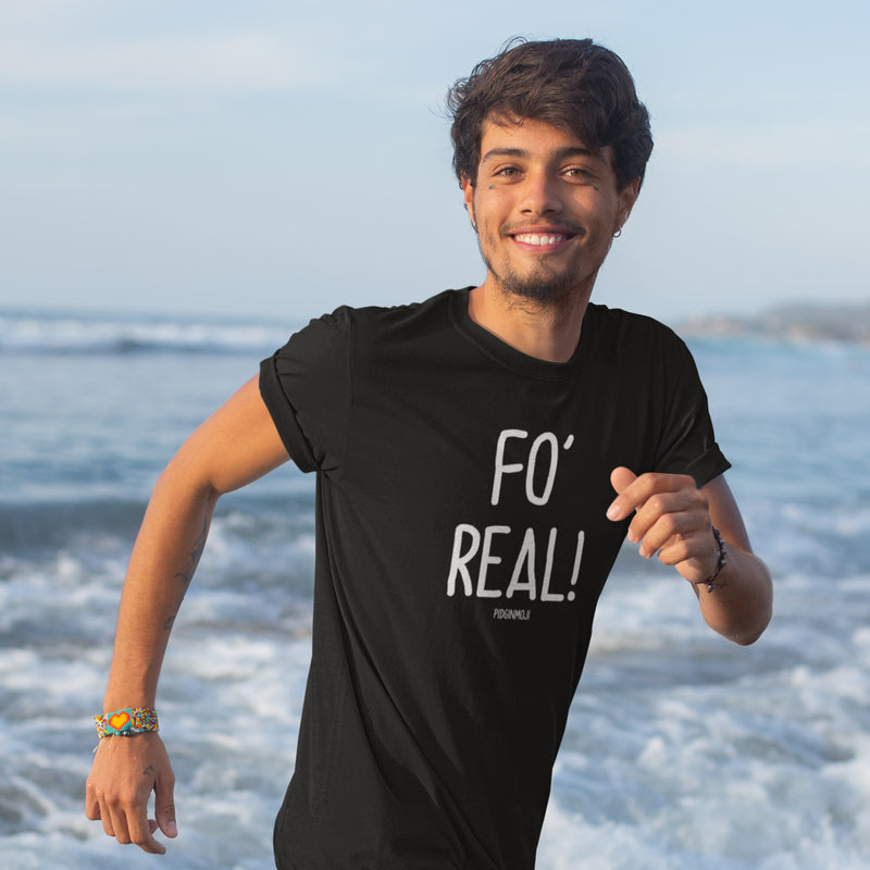 "FO' REAL!" Men’s Pidginmoji Dark Short Sleeve T-shirt