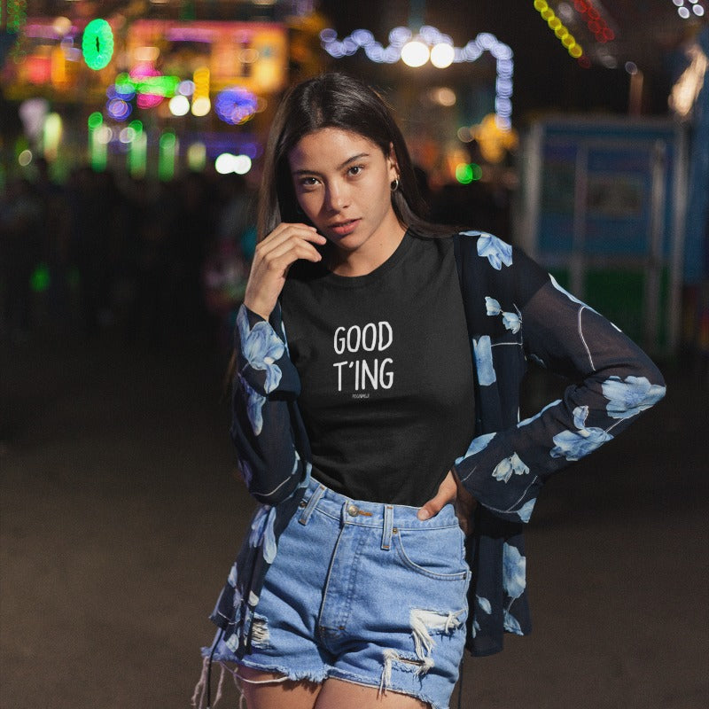 "GOOD T'ING" Women’s Pidginmoji Dark Short Sleeve T-shirt