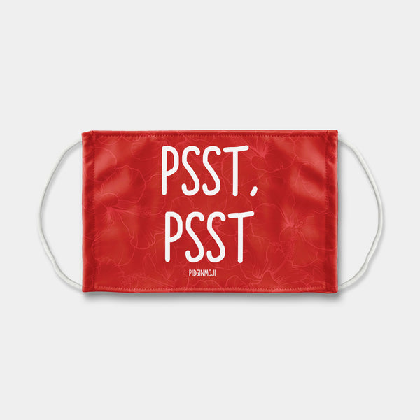 "PSST, PSST" PIDGINMOJI Face Mask (Red)
