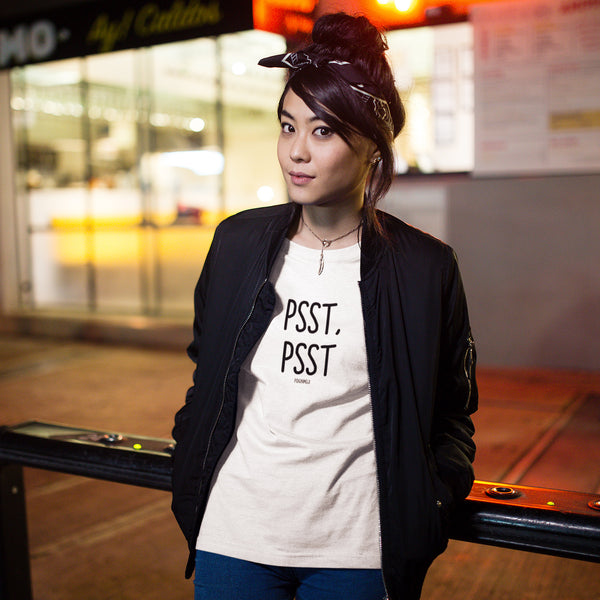 "PSST, PSST" Women’s Pidginmoji Light Short Sleeve T-shirt