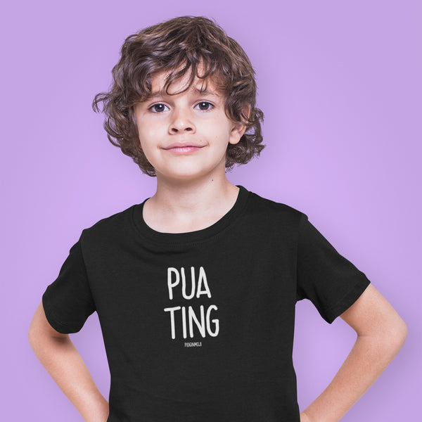 "PUA TING" Youth Pidginmoji Dark Short Sleeve T-shirt