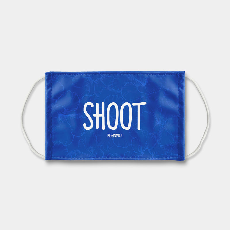 "SHOOT" PIDGINMOJI Face Mask (Blue)