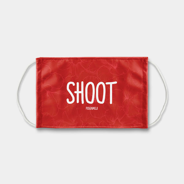 "SHOOT" PIDGINMOJI Face Mask (Red)