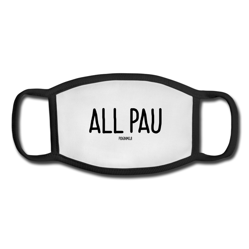 "ALL PAU" Pidginmoji Face Mask (White) - white/black
