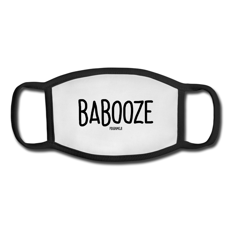 "BABOOZE" Pidginmoji Face Mask (White) - white/black
