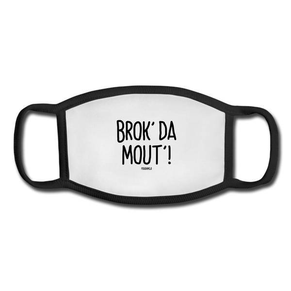 "BROK' DA MOUT'!" Pidginmoji Face Mask (White) - white/black