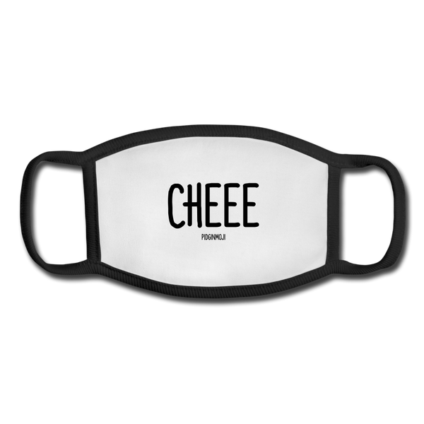 "CHEEE" Pidginmoji Face Mask (White) - white/black
