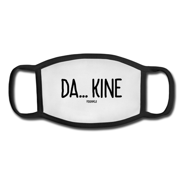 "DA... KINE" Pidginmoji Face Mask (White) - white/black