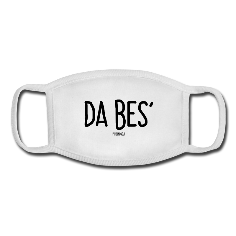 "DA BES'" Pidginmoji Face Mask (White) - white/white