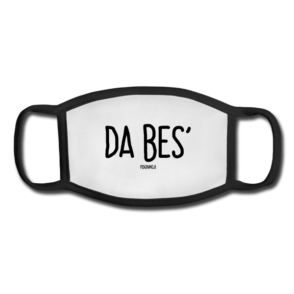 "DA BES'" Pidginmoji Face Mask (White) - white/black