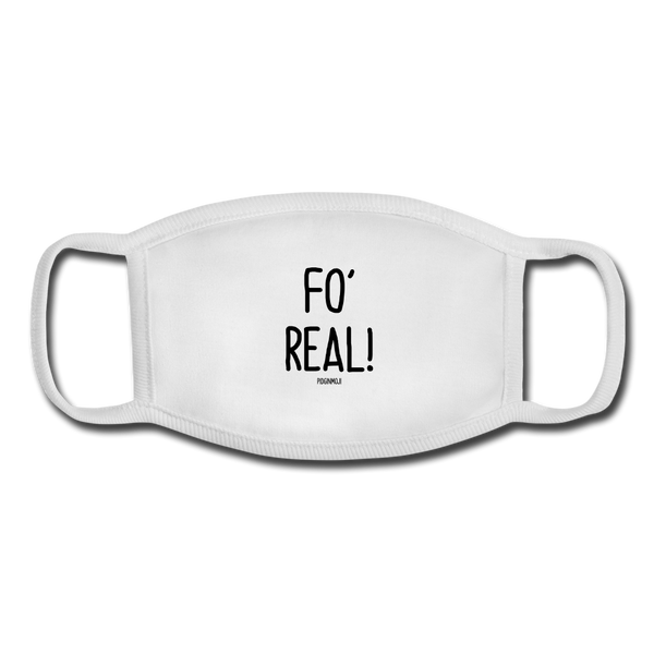 "FO' REAL!" Pidginmoji Face Mask (White) - white/white