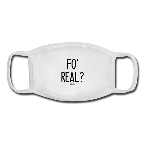 "FO' REAL?" Pidginmoji Face Mask (White) - white/white