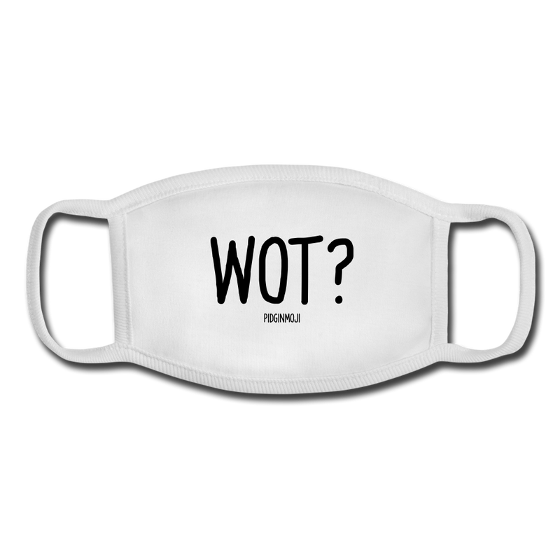 "WOT?" Pidginmoji Face Mask (White) - white/white