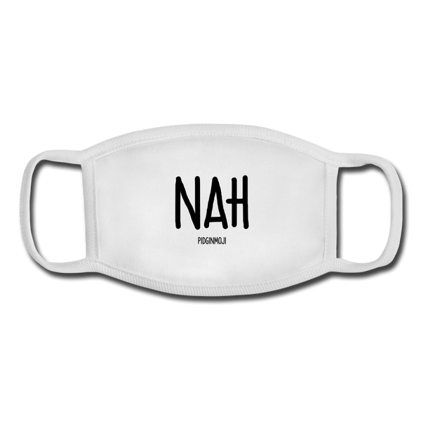 "NAH" Pidginmoji Face Mask (White) - white/white