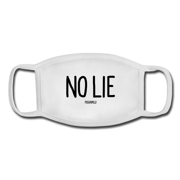 "NO LIE" Pidginmoji Face Mask (White) - white/white
