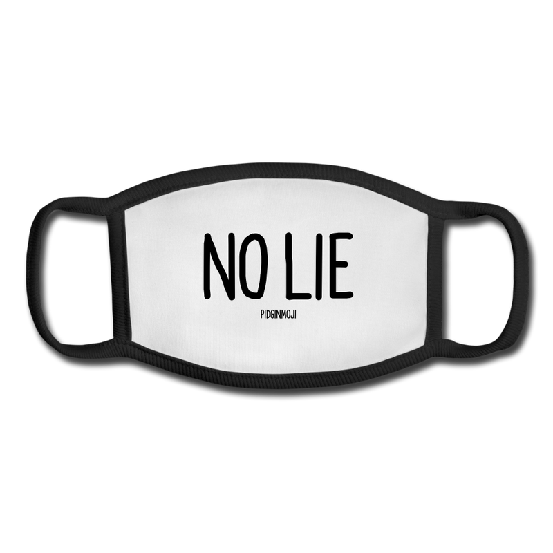 "NO LIE" Pidginmoji Face Mask (White) - white/black