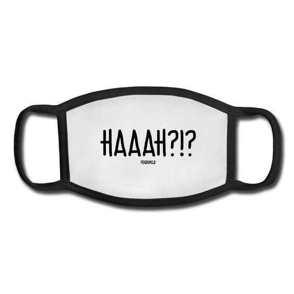 "HAAAH?!?" Pidginmoji Face Mask (White) - white/black