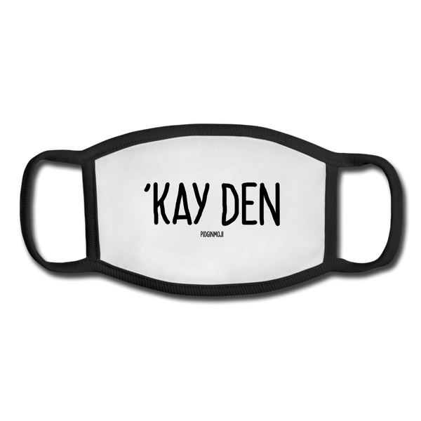 "'KAY DEN" Pidginmoji Face Mask (White) - white/black