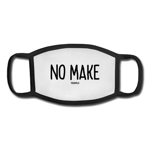 "NO MAKE" Pidginmoji Face Mask (White) - white/black
