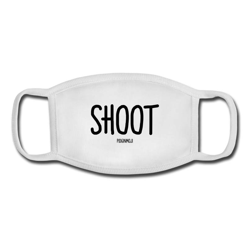 "SHOOT" Pidginmoji Face Mask (White) - white/white