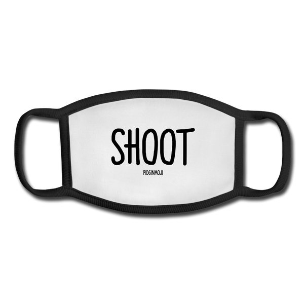 "SHOOT" Pidginmoji Face Mask (White) - white/black