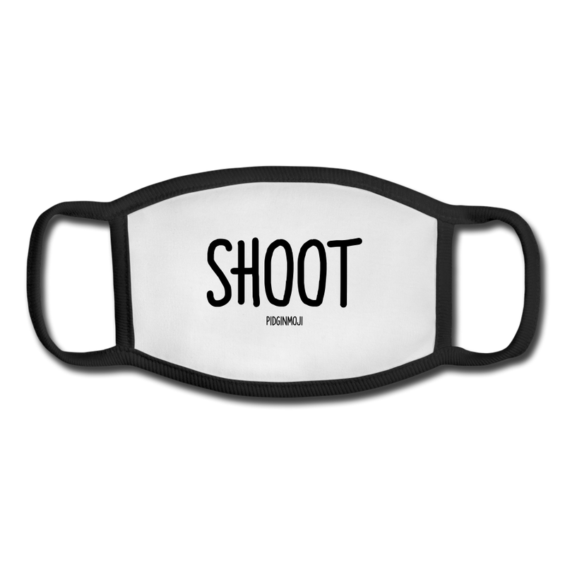 "SHOOT" Pidginmoji Face Mask (White) - white/black