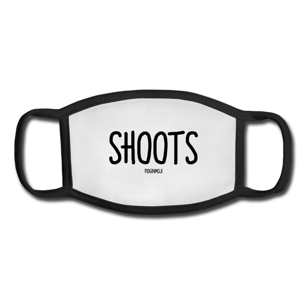 "SHOOTS" Pidginmoji Face Mask (White) - white/black