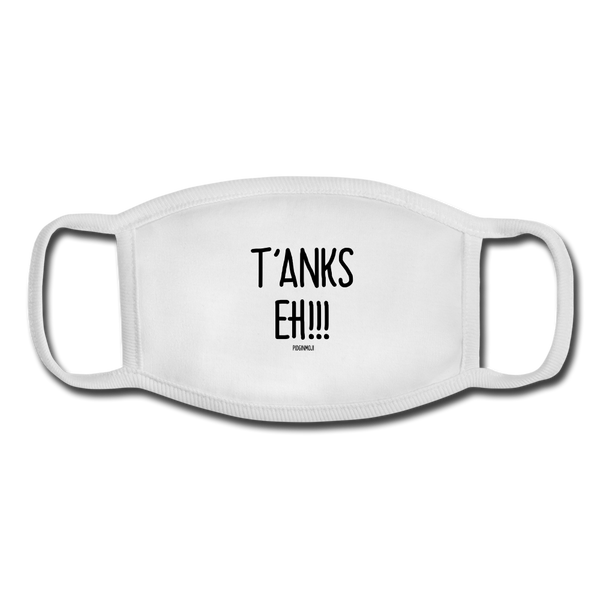 "T'ANKS EH!!!" Pidginmoji Face Mask (White) - white/white