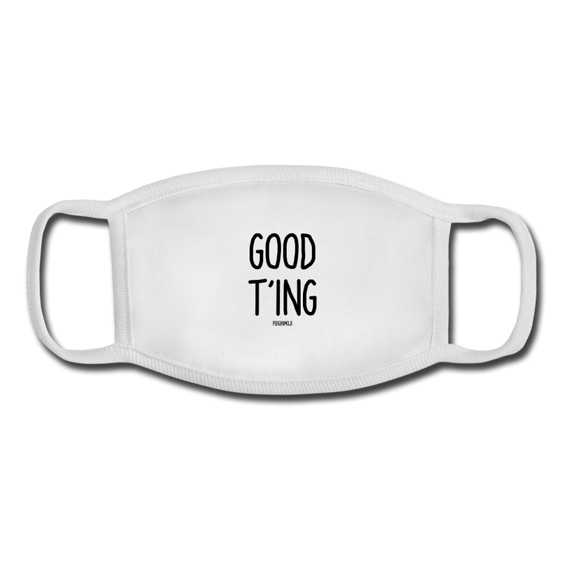 "GOOD T'ING" Pidginmoji Face Mask (White) - white/white