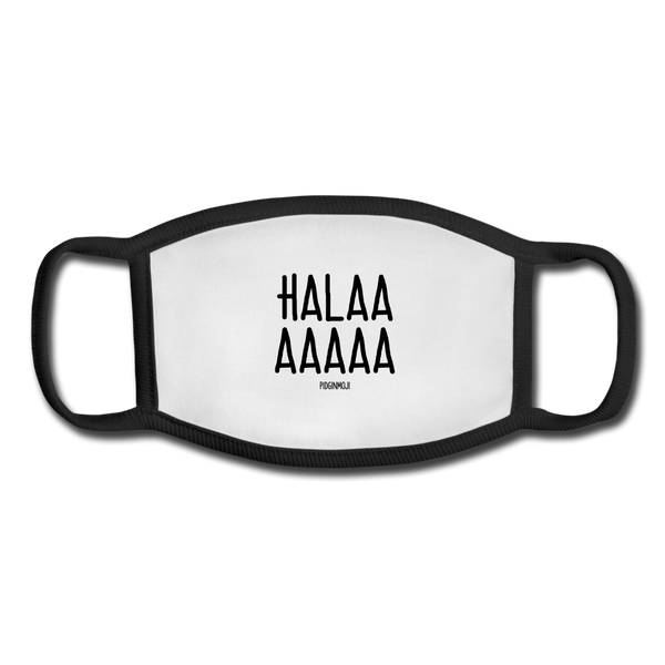 "HALAA AAAAA" Pidginmoji Face Mask (White) - white/black