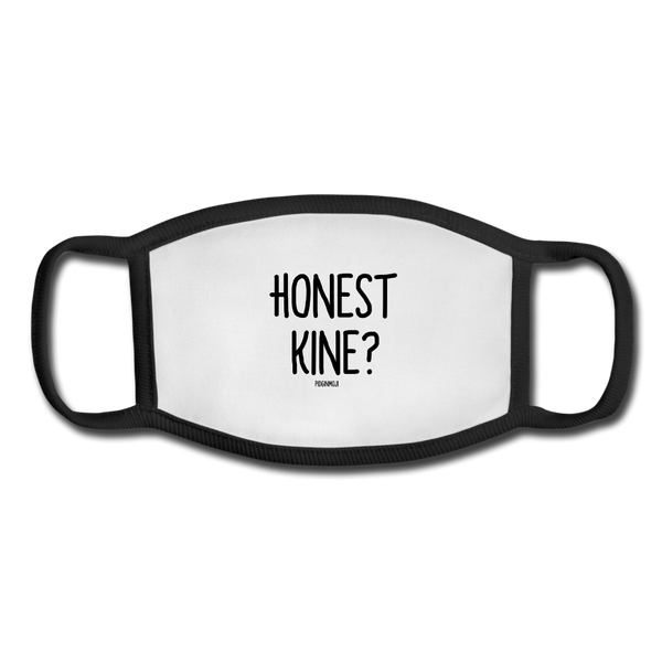"HONEST KINE!" Pidginmoji Face Mask (White) - white/black