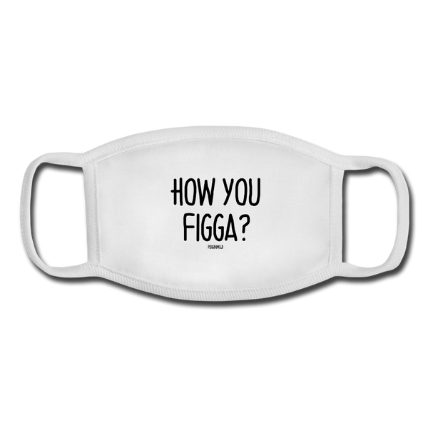 "HOW YOU FIGGA?" Pidginmoji Face Mask (White) - white/white