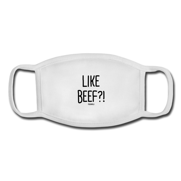 "LIKE BEEF?!" Pidginmoji Face Mask (White) - white/white