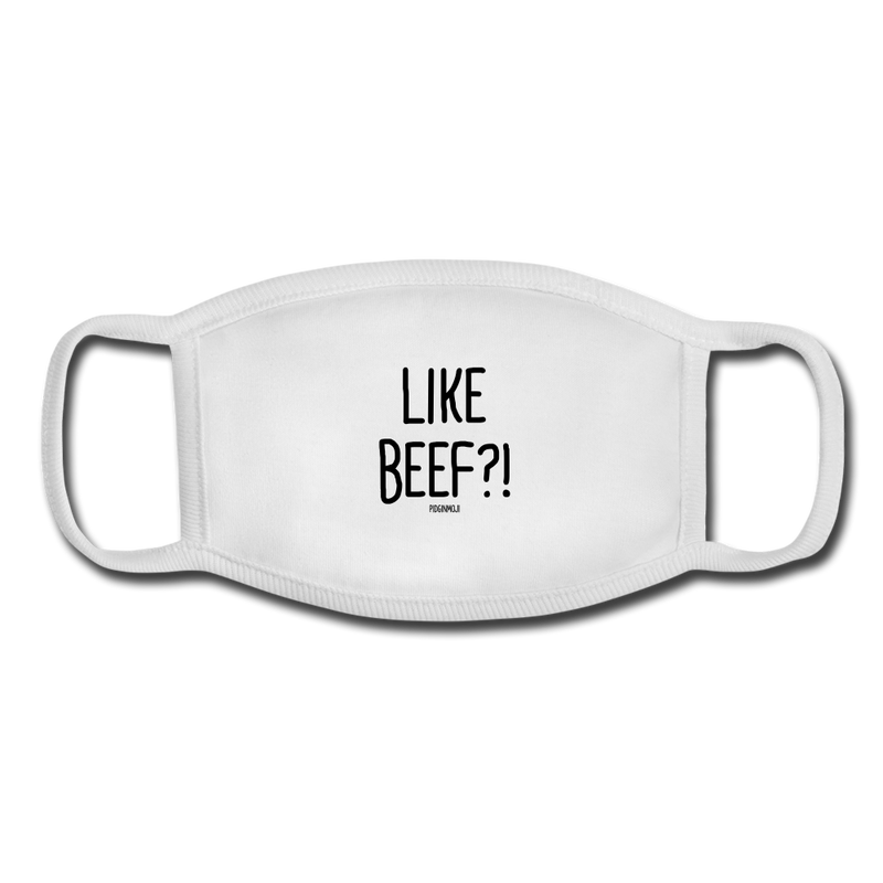 "LIKE BEEF?!" Pidginmoji Face Mask (White) - white/white
