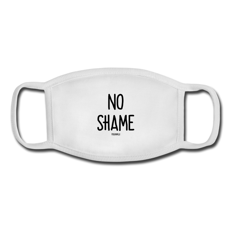 "NO SHAME" Pidginmoji Face Mask (White) - white/white