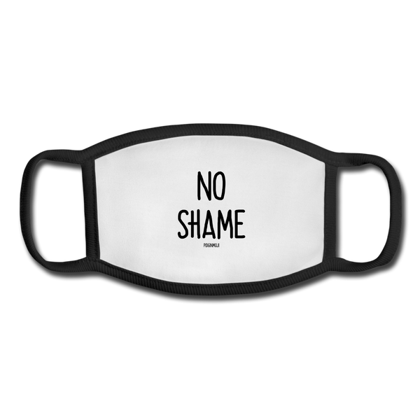"NO SHAME" Pidginmoji Face Mask (White) - white/black