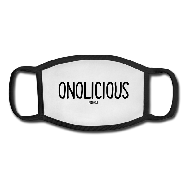 "ONOLICIOUS" Pidginmoji Face Mask (White) - white/black