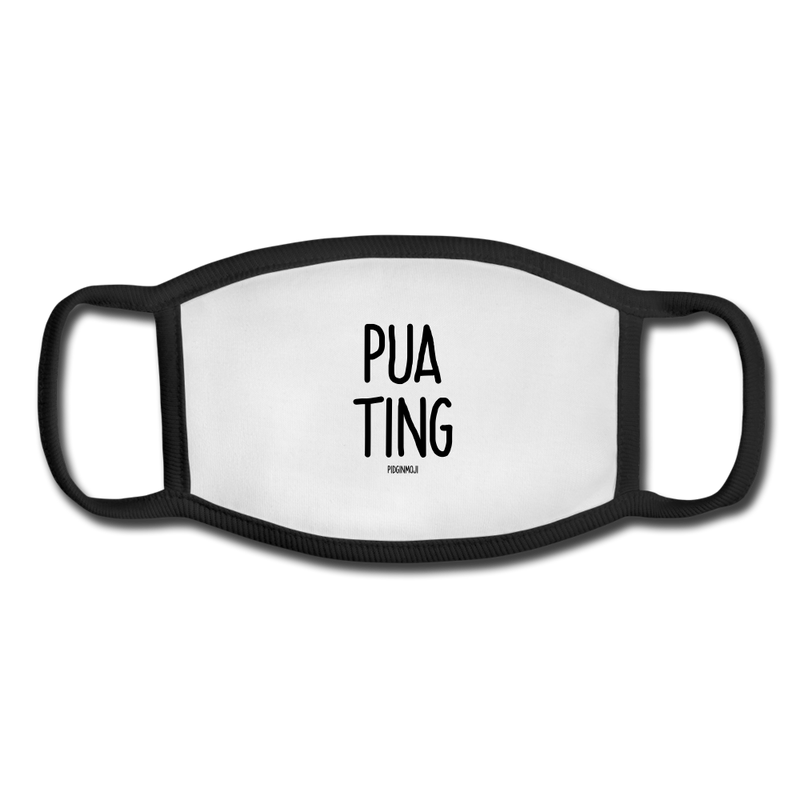 "PUA TING" Pidginmoji Face Mask (White) - white/black