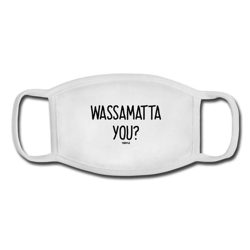 "WASSAMATTA YOU?" Pidginmoji Face Mask (White) - white/white