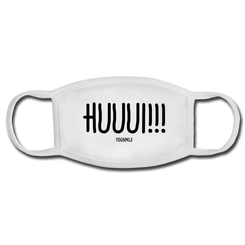 "HUUUI!!!" PIDGINMOJI Face Mask for Adults (White) - white/white